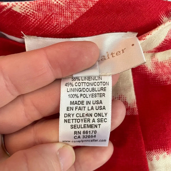 Corey Lynn Calter Anthropologie Red & Ivory Jacquard Pencil Skirt, 4 - Picture 7 of 12